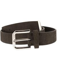 Brunello Cucinelli - Inverted Leather Belt With Square Buckle And Toecap - Lyst