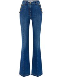 Elisabetta Franchi - Flared Leg Denim Jeans - Lyst