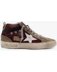 Golden Goose - Deluxe Brand Mid Star Classic High-Top Suede Sneakers With Glitter Inserts - Lyst