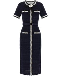 Self-Portrait - Cotton Midi Dress - Lyst