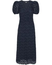 ROTATE BIRGER CHRISTENSEN - Lace Dress With Puff Sleeves - Lyst