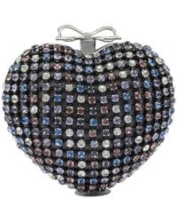 Self-Portrait - Heart Clutch With Crystals - Lyst