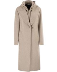Fay - Double Front Wool Jersey Coat - Lyst