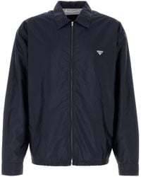 Prada - Jacket Shirt Style With Logo Application And Zip - Lyst