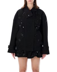 Golden Goose - "Journey W's" Over Short Trench Coat Padma Heavy Cotton W Embroidery - Lyst