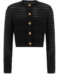 Balmain - Semi-Transparent Stripes Cardigan - Lyst