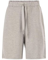Majestic - Stretch Viscose Bermuda Shorts With Drawstring Waist - Lyst