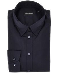 Emporio Armani - Cotton-Blend Technical Poplin Shirt - Lyst