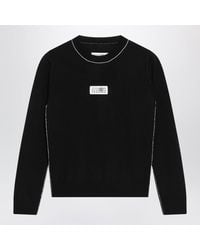 MM6 by Maison Margiela - Wool-Blend T-Shirt With Contrast Details - Lyst