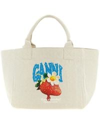 Ganni - Medium 'Strawberry' Shopping Bag - Lyst