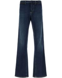 Gucci - Cotton Denim Trousers With Web Ribbon - Lyst