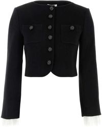 Self-Portrait - Self Portrait Button Down Jacket - Lyst