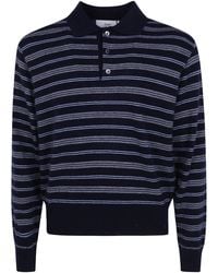 DUNST - Collared Striped Sweater - Lyst
