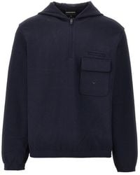 Emporio Armani - Travel Essential Piquet Jersey Hoodie - Lyst