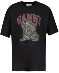 Ganni - Logo-Print T-Shirt - Lyst