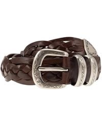 Brunello Cucinelli - Braided Calfskin Belt With Detailed Buckle And Tip - Lyst