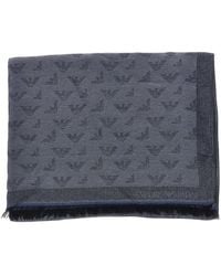 Emporio Armani - Viscose-Blend Scarf With Eagle Motif - Lyst