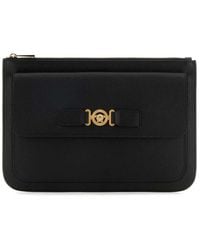 Versace - Leather Large Medusa Biggie Clutch - Lyst
