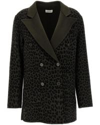 P.A.R.O.S.H. - Animal Print Double-Breasted Blazer - Lyst