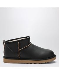UGG - Classic Ultra Mini Contrast Leather Boots - Lyst