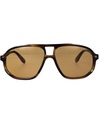 Emporio Armani - Striped Dark Acetate Sunglasses - Lyst
