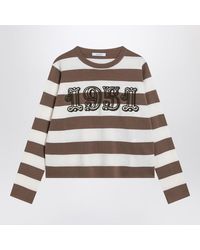 Max Mara - Striped Sweater With Embroidery - Lyst