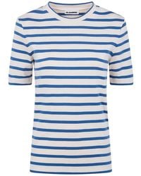 Jil Sander - Crewneck Short Sleeves Stripes T-Shirt - Lyst
