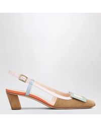 Roger Vivier - Belle Vivier Multicoloured Suede Slingback - Lyst