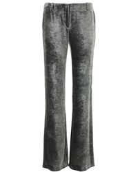 Alberta Ferretti - Velvet Wide-Leg Pant - Lyst
