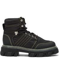 Ganni - Cleated Lace Up Hiking Boots - Lyst