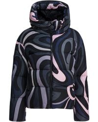 PUCCI - Nylon Down Jacket With "marmo" Print - Lyst