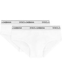 Dolce & Gabbana - Set Of Two Cotton Briefs With Logoed Elastic Band - Lyst