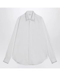 McQueen - Cotton Shirt With Studs - Lyst