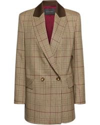 Elena Miro - Double-Breasted Prince Of Wales Blazer - Lyst