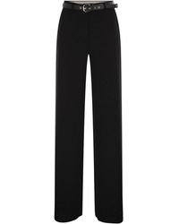 Max Mara - Mstamico – Wide-Leg Palazzo Trousers With Belt - Lyst