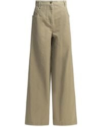 Max Mara - Wide-Leg Cotton Trousers - Lyst