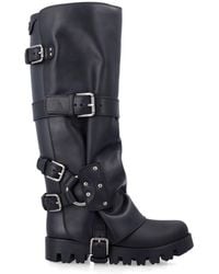Dolce & Gabbana - Dolce & Gabbana Leather Biker Boots - Lyst