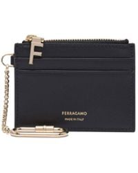 Ferragamo - Leather Card Case With Keychain - Lyst