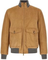 Brunello Cucinelli - Padded Suede Bomber Jacket - Lyst