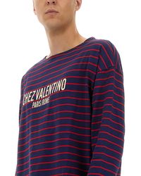 Valentino - Long Sleeve T-Shirt With "Chez Print - Lyst