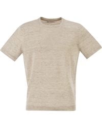 Brunello Cucinelli - Linen And Cotton Crew Neck T-Shirt - Lyst