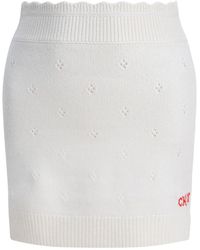 Chloé - Openwork Wool And Cashmere Miniskirt - Lyst
