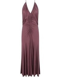 Self-Portrait - Jersey Drape Midi Dress - Lyst