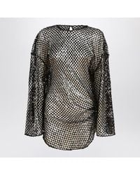 The Attico - Mesh Mini Dress With Sequins - Lyst