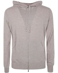 FILIPPO DE LAURENTIIS - Long Sleeves Cashmere Wool Full Zip Hoodie - Lyst
