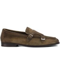 Doucal's - Suede Double Buckle Loafer - Lyst