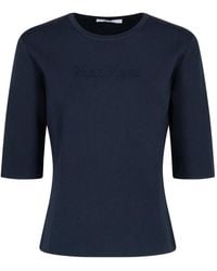 Max Mara - Knitted Jersey Short-Sleeved Top - Lyst