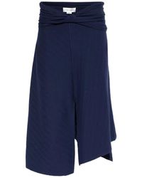 Victoria Beckham - Ribbed Twist Midi Skirt - Lyst