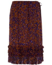 Dries Van Noten - Printed Viscose Scotts Skirt - Lyst