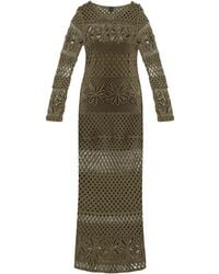 Pinko - Openwork-Knit Long Dress - Lyst